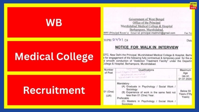 WB Medical College Recruitment 2024