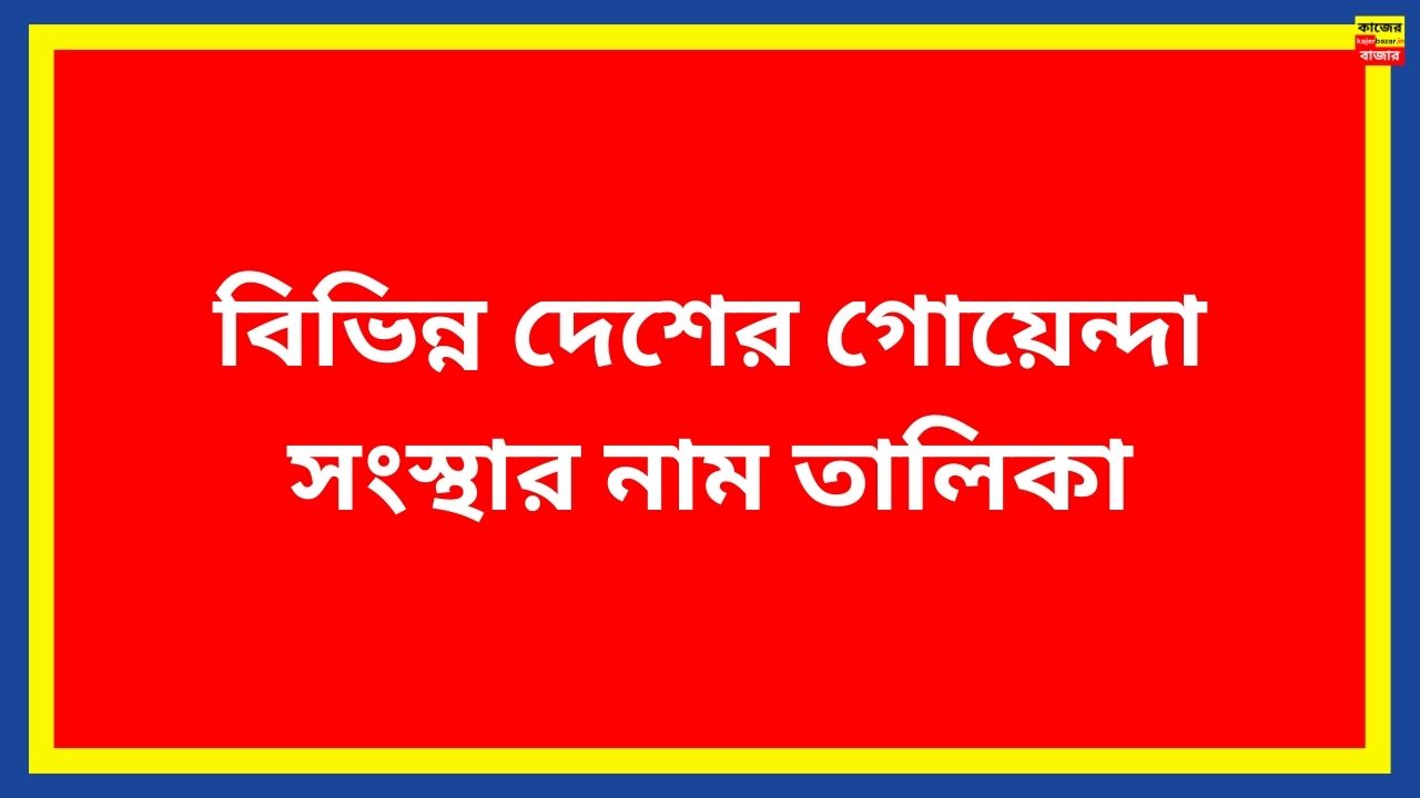 বিভিন্ন দেশের গোয়েন্দা সংস্থার নাম তালিকা